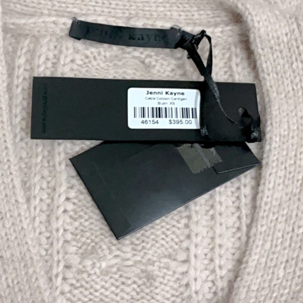 JENNI KAYNE Cable Cocoon Cardigan XS 27” P2P Blush $395 Retail NWT - Picture 3 of 12